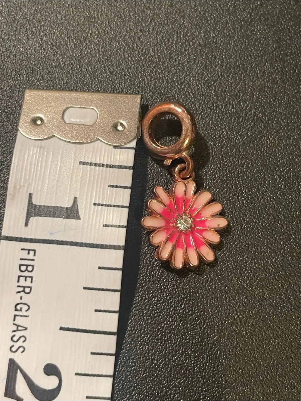 Pink Daisy Enamel Charm Pendant